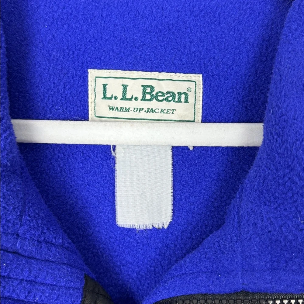 Vintage LL‎ Bean Warm Up Jacket Black Blue Fleece Lined Mens XL Tall zip Outdoor